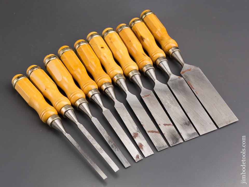 FREUD No. WC-110 Set of Ten Woodworking Chisels with Decals in Original Box - 85005