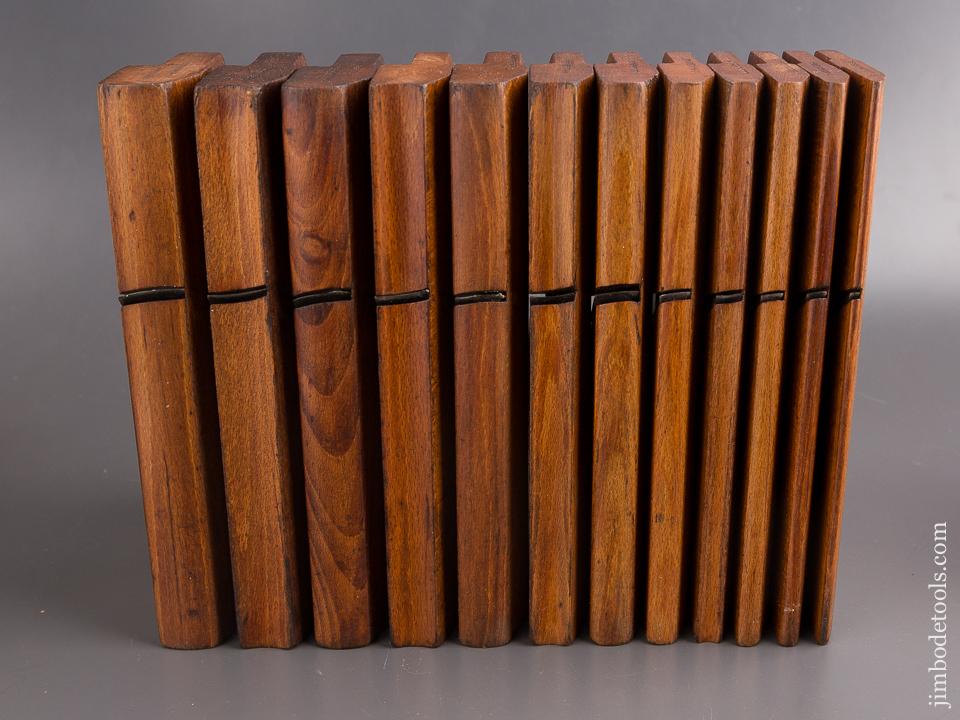 Clean User Set of Twelve Hollows & Rounds Moulding Planes by WALKER YORK circa 1818-67 - 85034