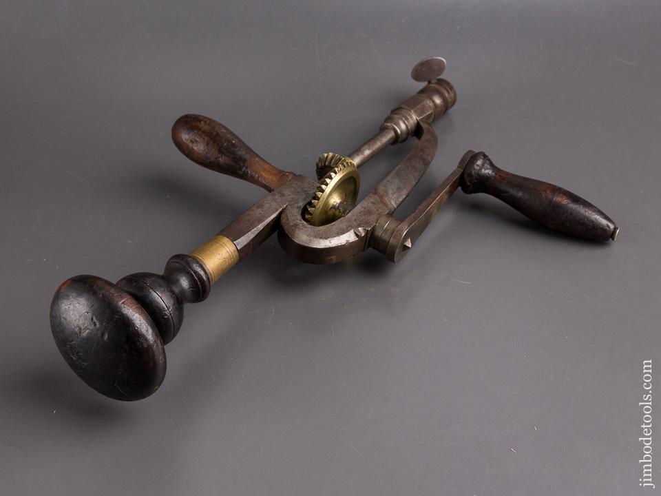 Fabulous Early Iron Frame Geared Hand Drill ORNATE & FINE - 85442U