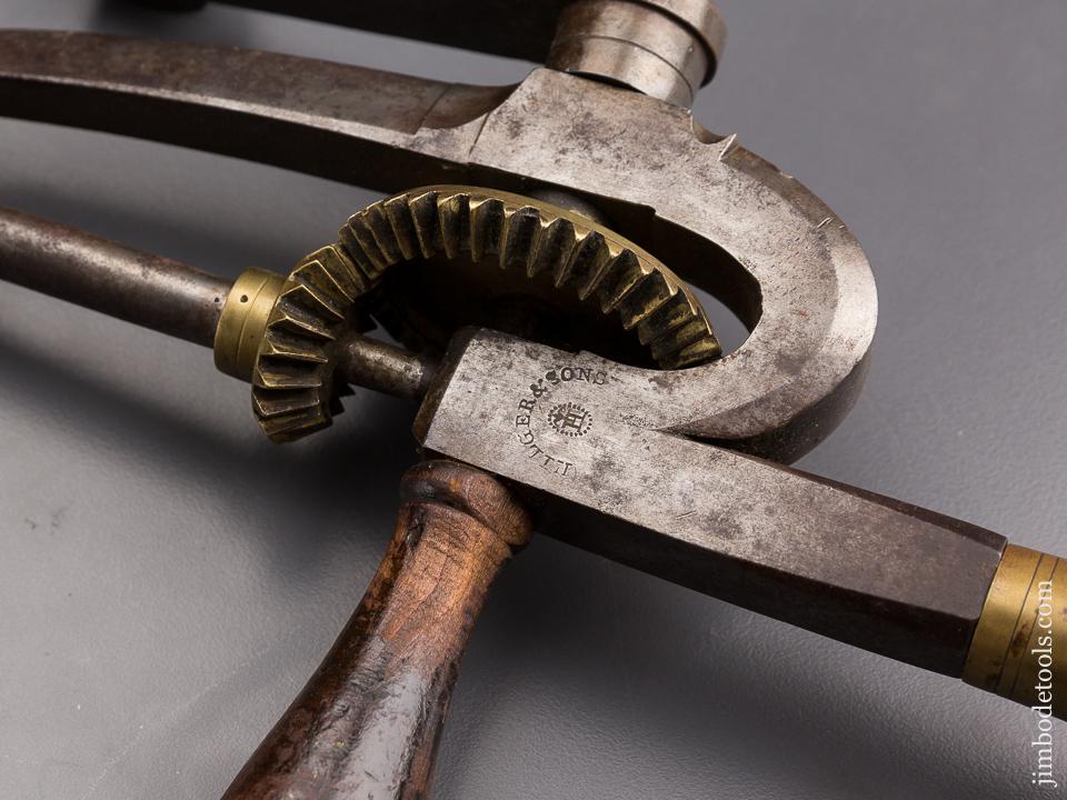 Fabulous Early Iron Frame Geared Hand Drill ORNATE & FINE - 85442U