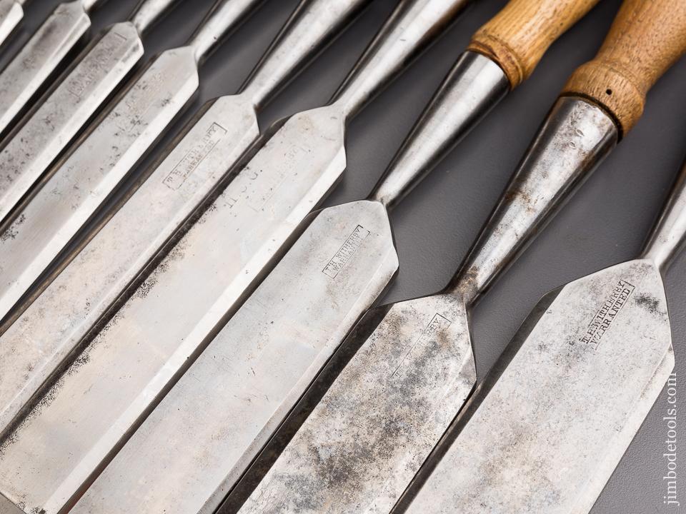 Awesome COMPLETE Set of Twelve T.H. WITHERBY Bevel Edge Socket Firmer Chisels in ORIGINAL Box! - 85461
