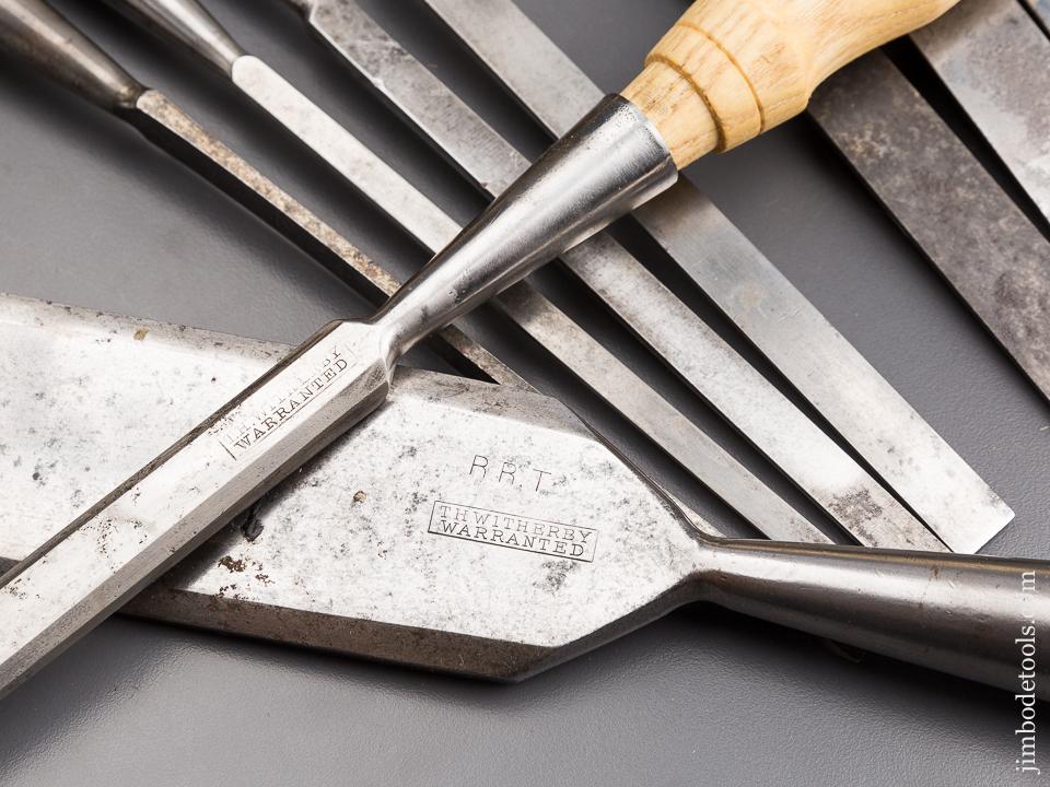 Awesome! COMPLETE Set of Twelve T.H. WITHERBY Bevel Gauge Socket Firmer Chisels - 85463