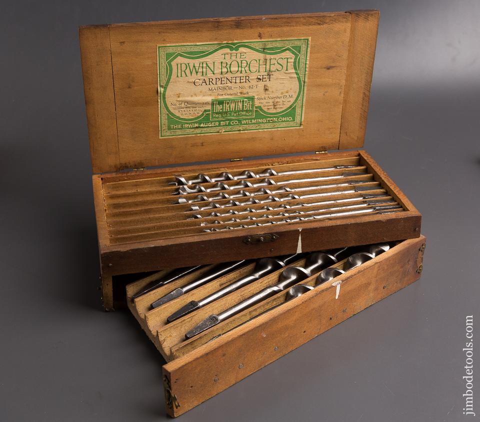 The IRWIN BORCHEST Complete Set of Thirteen Auger Bits in Original Box - 85498