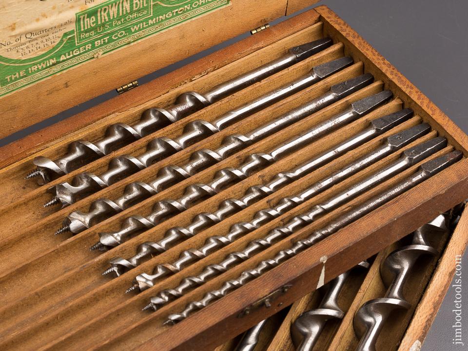 The IRWIN BORCHEST Complete Set of Thirteen Auger Bits in Original Box - 85498