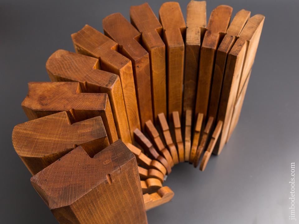 Extra Fine! Partial Set of Twelve Hollows & Rounds Molding Planes by J. DENISON Saybrook. CT circa 1840-76 FINE - 85656