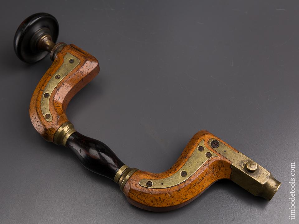 Extra Fine! Plated Brace with Ebony Wrist Handle - 86180U