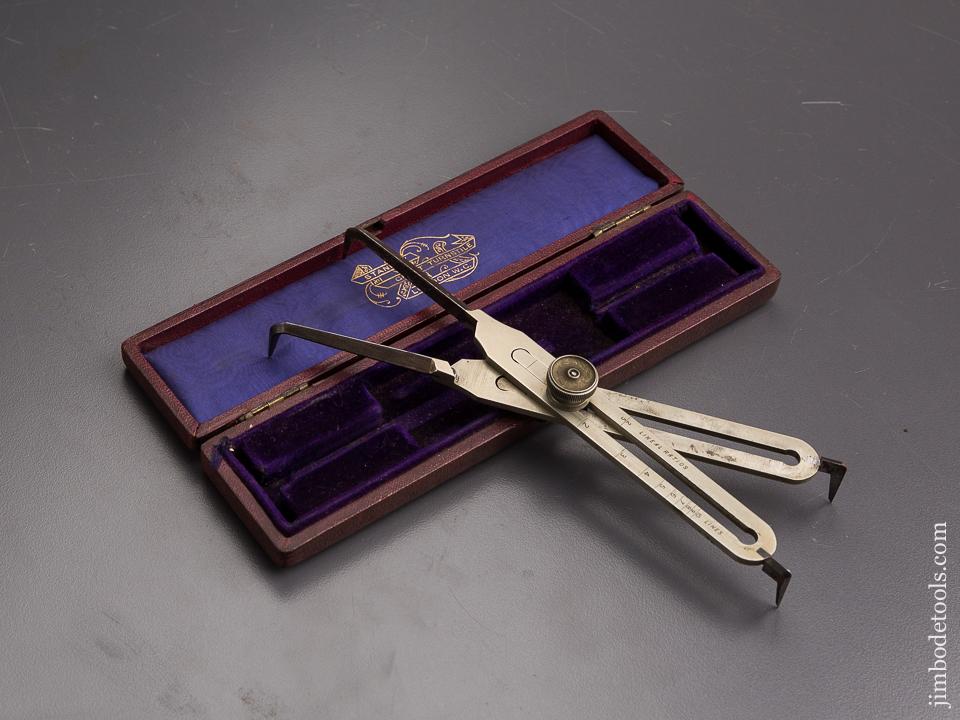 RARE 6 1/4 inch Dog Leg Proportional Dividers in Original Case by STANLEY GREAT TURNSTILE LONDON - 86402