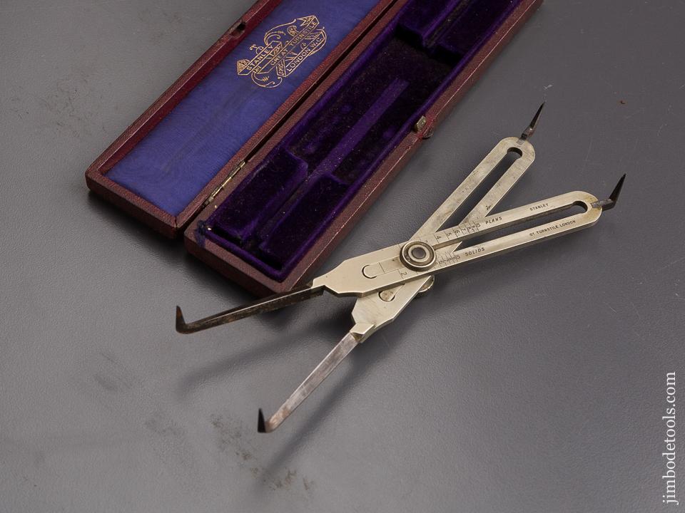 RARE 6 1/4 inch Dog Leg Proportional Dividers in Original Case by STANLEY GREAT TURNSTILE LONDON - 86402