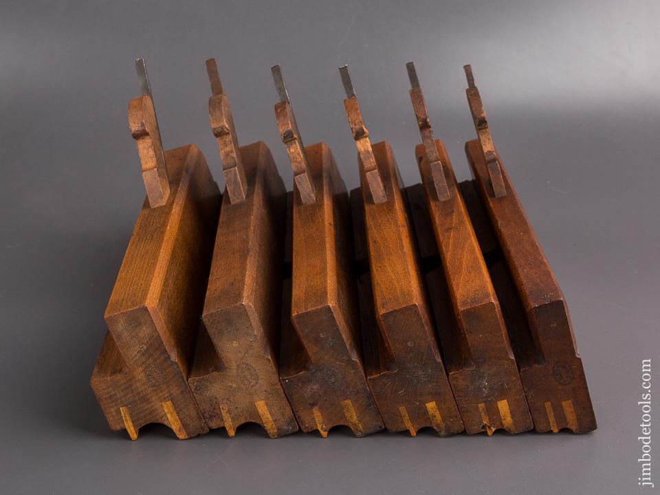 Crisp Clean Set of Six Side Bead Moulding Planes by AMESS BIRMINGHAM circa 1886-89 FINE - 86653
