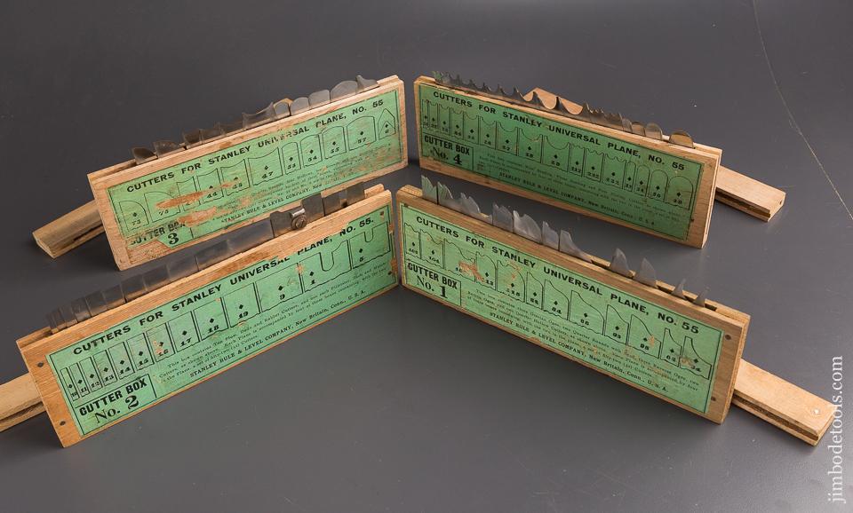 Near MInt! STANLEY No. 55 Combination Plane 100% COMPLETE in Custom Box Type 12 circa 1915-18 PERFECT - 86775