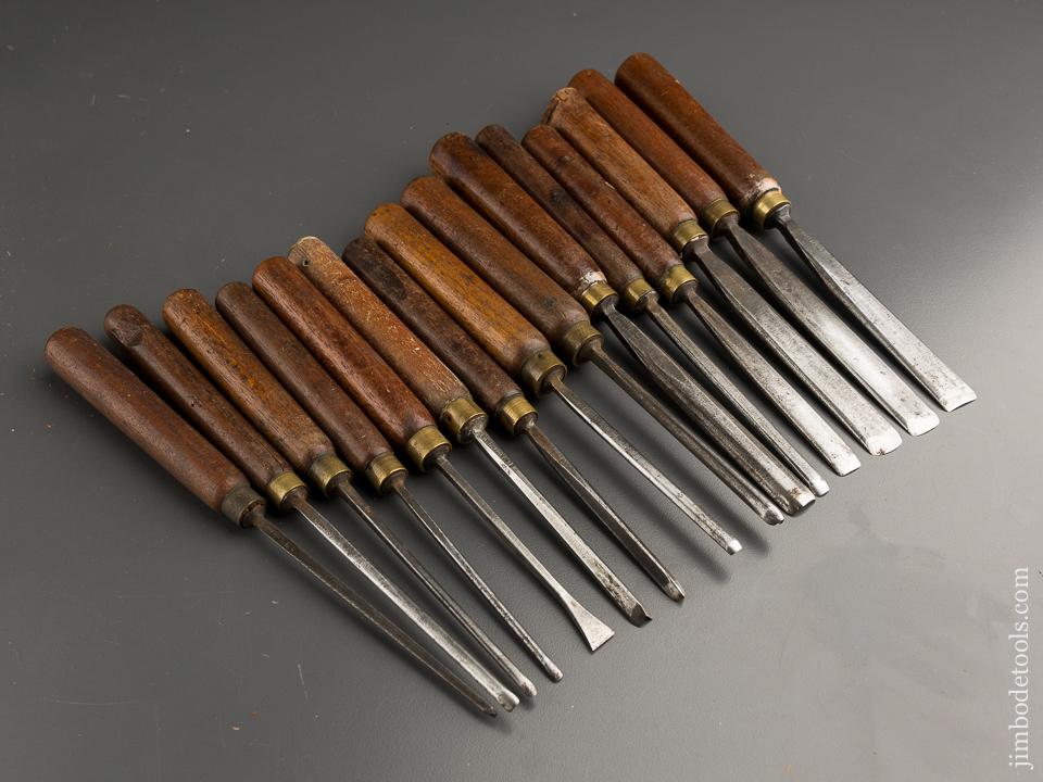 Fifteen ADDIS Carving Chisels with Mahogany Handles - 86909