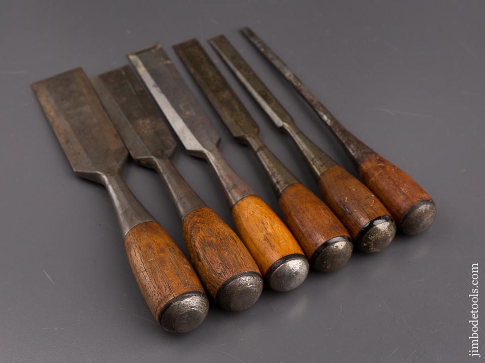 Rare! STANLEY No. 110 EVERLASTING Chisel Set of Six No. 40 Chisels in Roll - 86911