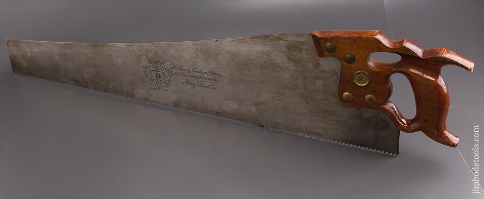 NEAR MINT! 5 1/2 point 26 inch Rip DISSTON D8 Thumbhole Hand Saw - 87041