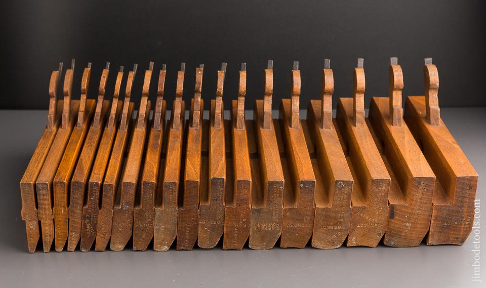 CRISP and Complete Matched Set of 18 SKEWED Hollows & Rounds EVENS Moulding Planes by JOHN MOSELEY & SON London circa 1862-1880 NEAR MINT - 87164