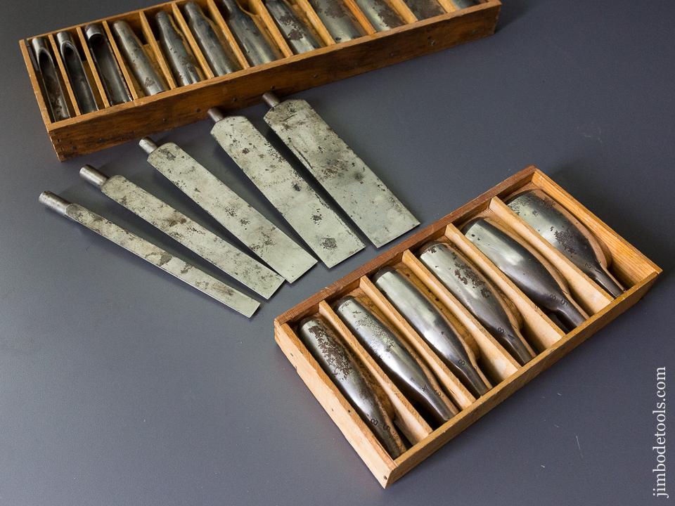 RARE & FINE! 27 Piece Pattern Maker's Chisel & Gouge Set by ADAMS & NELSON CO - 87331