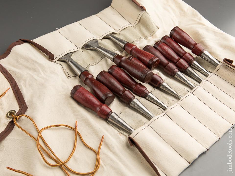 Stunning Set of Eleven STANLEY No. 750 Socket Chisels in Roll - 87711