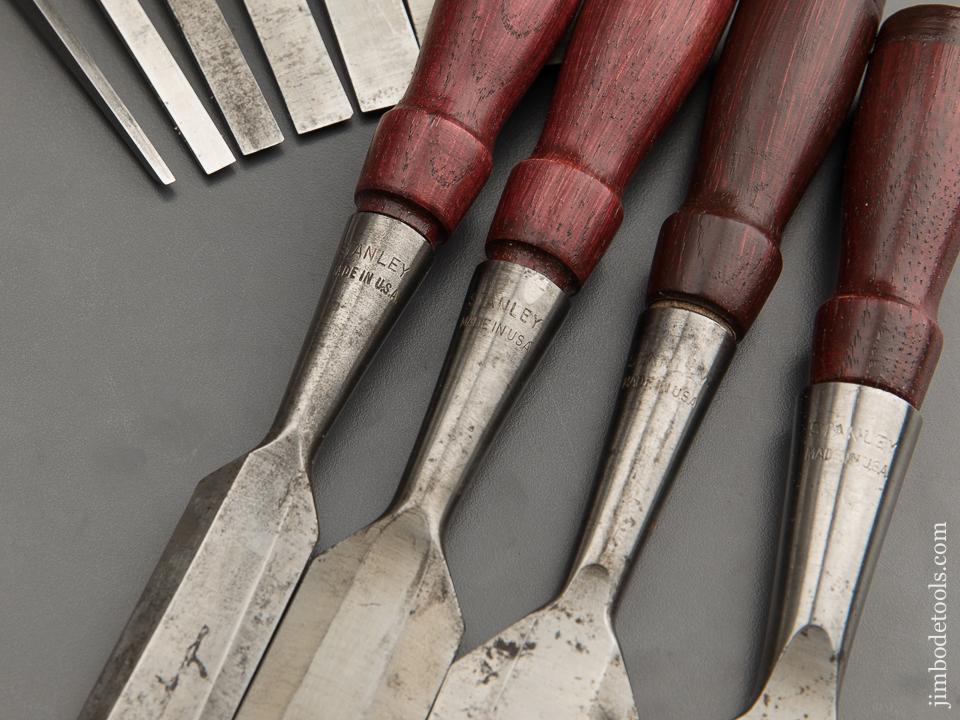 Stunning Set of Eleven STANLEY No. 750 Socket Chisels in Roll - 87711