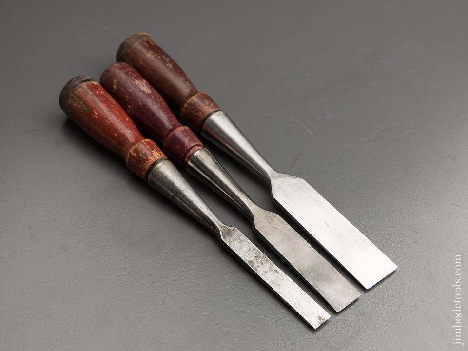 EARLY Set of Three STANLEY No. 750 Chisels - 87722