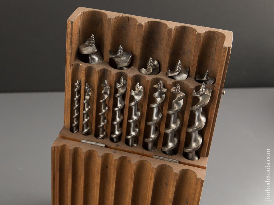 Put-Together Set of 13 IRWIN Style Auger Bits in Wooden Box - 87766