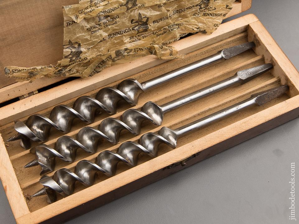 EXTRA FINE Complete Set of 13 RUSSELL JENNINGS Auger Bits in Original 3 Tiered Box - 87783