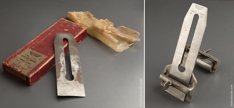 Two MILLERS FALLS Two inch Plane Irons in Original Box and Cutter & Chisel Grinder - 88014