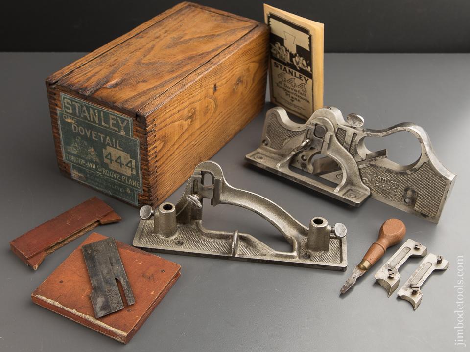 STANLEY No. 444 Dovetail Tongue & Groove Plane 100% COMPLETE in Original Box - 88039