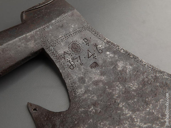 Stunning 1746 Dated And Decorated Broad Axe - 88280U - AS OF