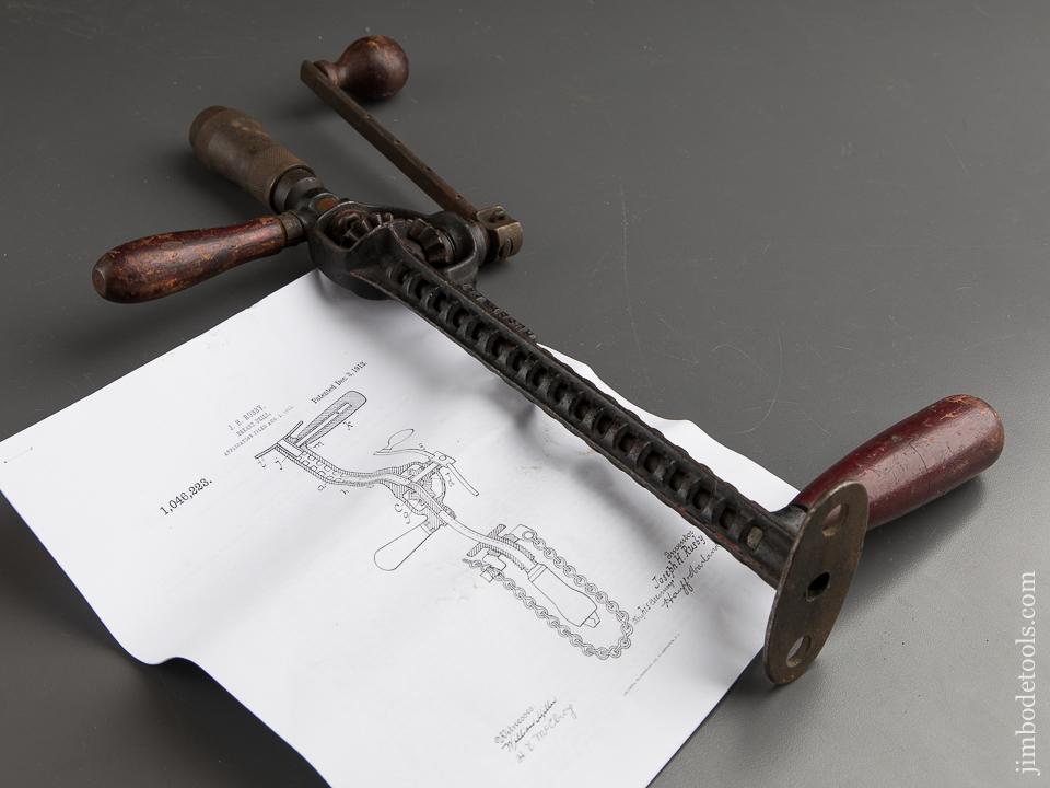Rare! RUSBY Patent December 3, 1912 Drill with an Unprecedented ALL Three Handles AND Chest Pad! - 88461