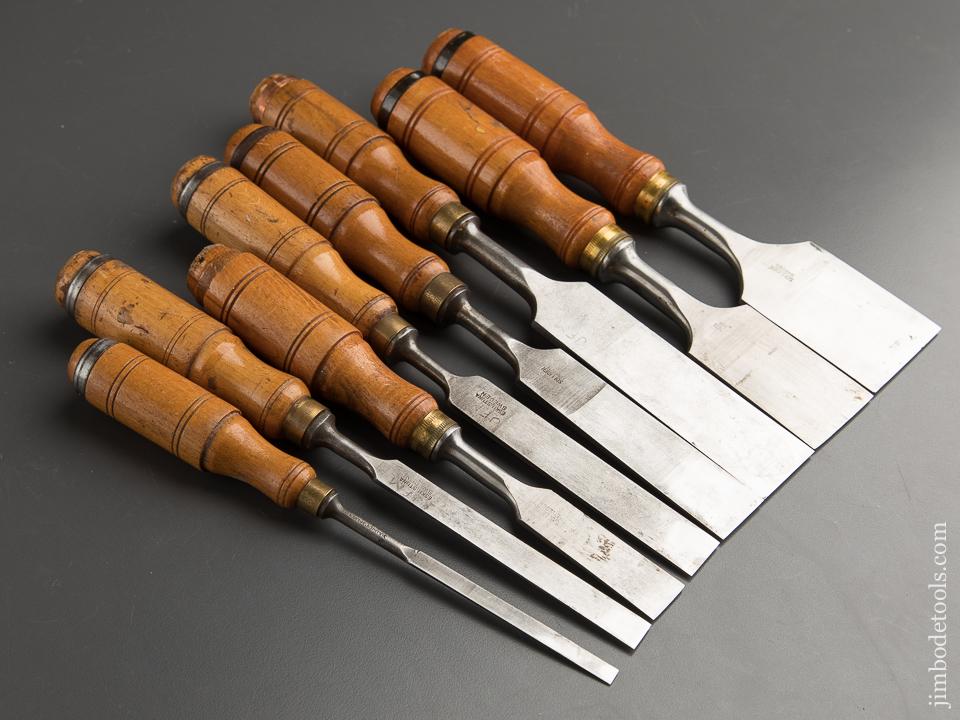 Great Set of Eight SOLLIDEN SWEDEN Tang Chisels - 88561