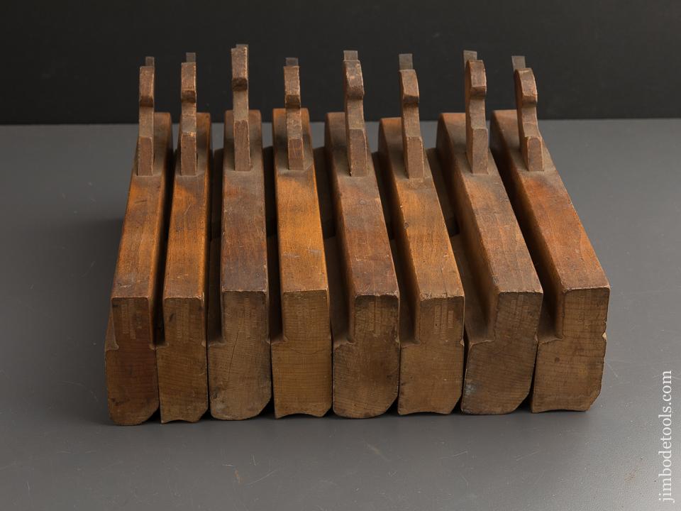 Four Pair Graduated Set of Hollows & Rounds Molding Planes by H.L. JAMES circa 1855-70 Williamsburg, MA - 88783