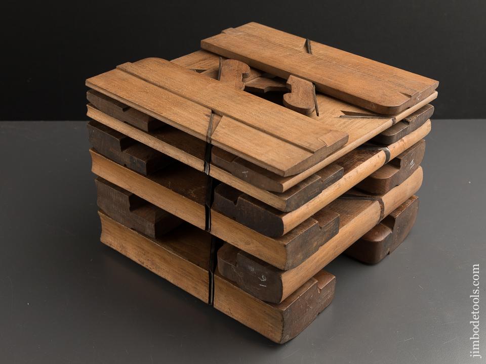 Matched Set of Fourteen Hollows & Rounds Molding Planes by BARRY & WAY N. YORK circa 1842-47 EVENS - 88797