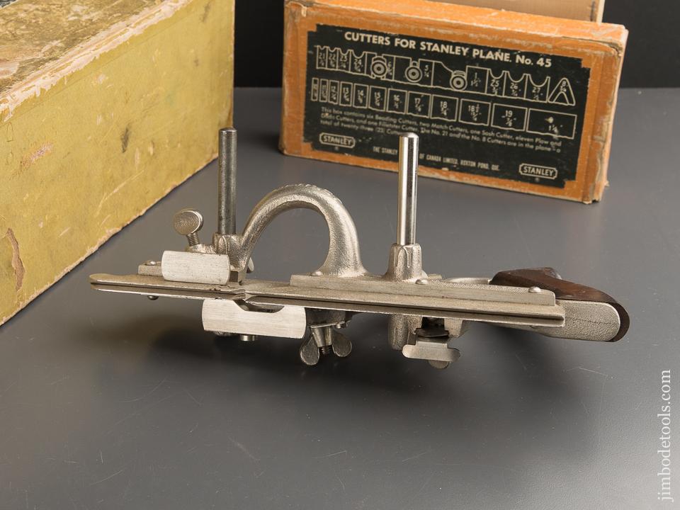 STANLEY No. 45 Combination Plane 100% COMPLETE in Original Box - 88798