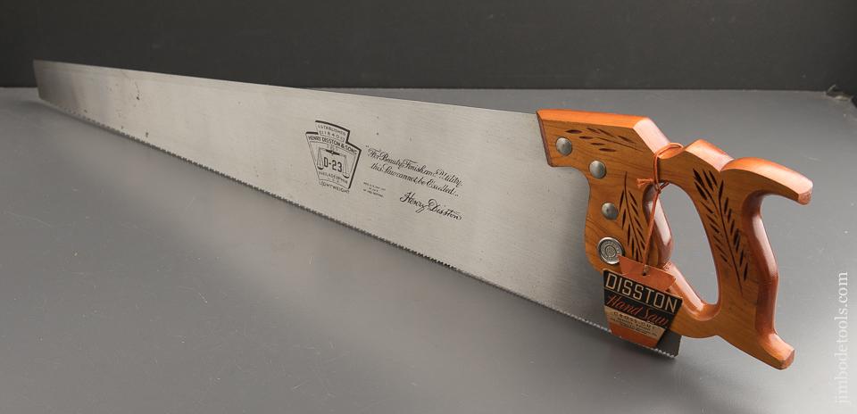 UNUSED! 9 point 26 inch Crosscut DISSTON D23 Hand Saw with Tag MINT in Original Box - 88943
