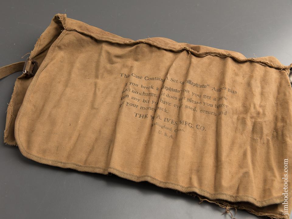 Complete Set of Thirteen Numbered MEPHISTO Auger Bits by W.A. IVES MFG CO in Original Canvas Roll - 89093