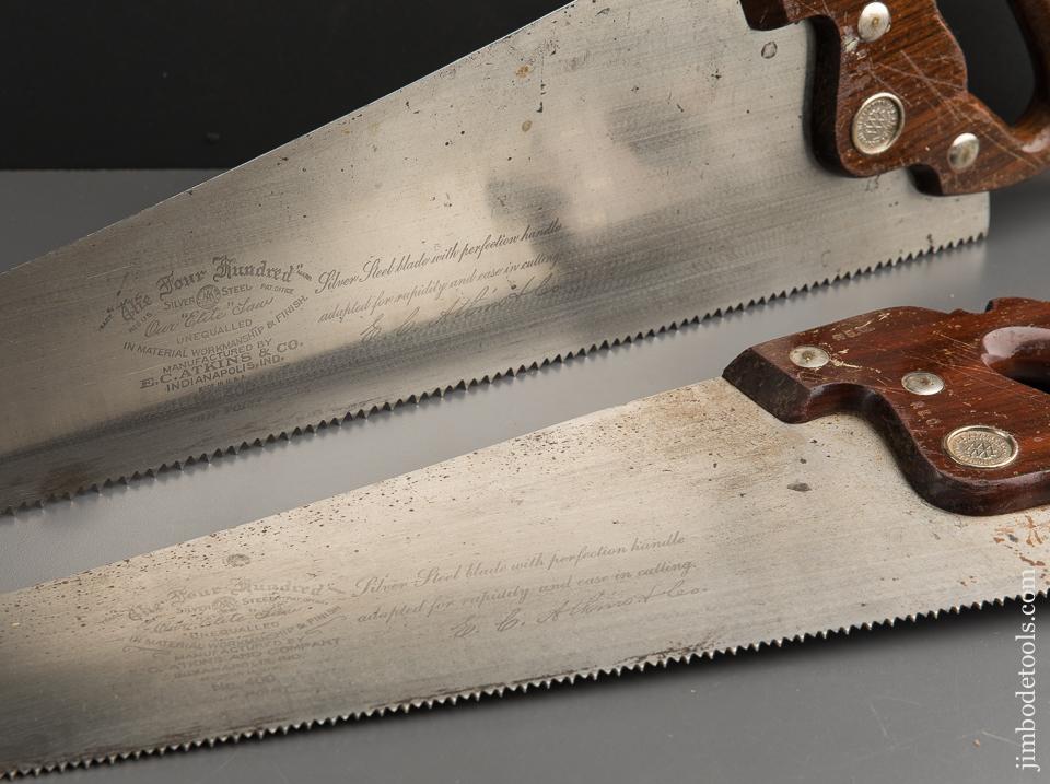 Rosewood ATKINS No. 400 Pair of 26 inch Hand Saws 8 point Crosscut & 6 point Rip - 89156