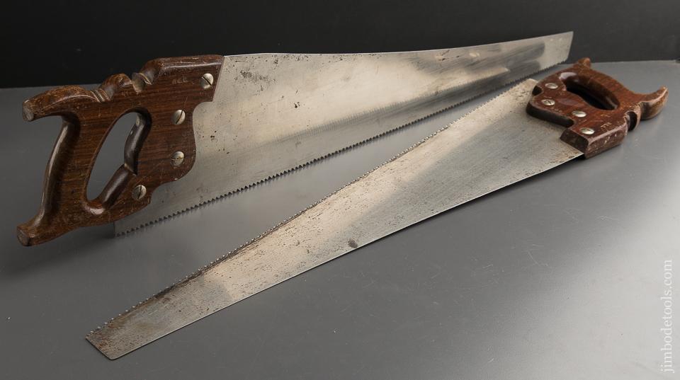 Rosewood ATKINS No. 400 Pair of 26 inch Hand Saws 8 point Crosscut & 6 point Rip - 89156