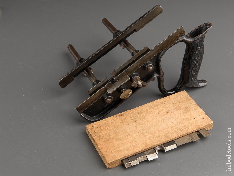 Good User STANLEY No. 50 Plow Plane Type One with Nine Cutters and Stop - 89326