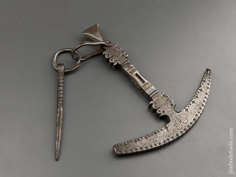 Remarkable 17th Century Flint Knapping Hammer with Touch Hole Pick - 89460U