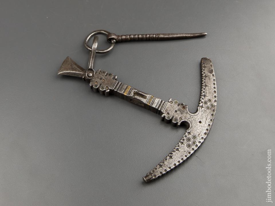 Remarkable 17th Century Flint Knapping Hammer with Touch Hole Pick - 89460U