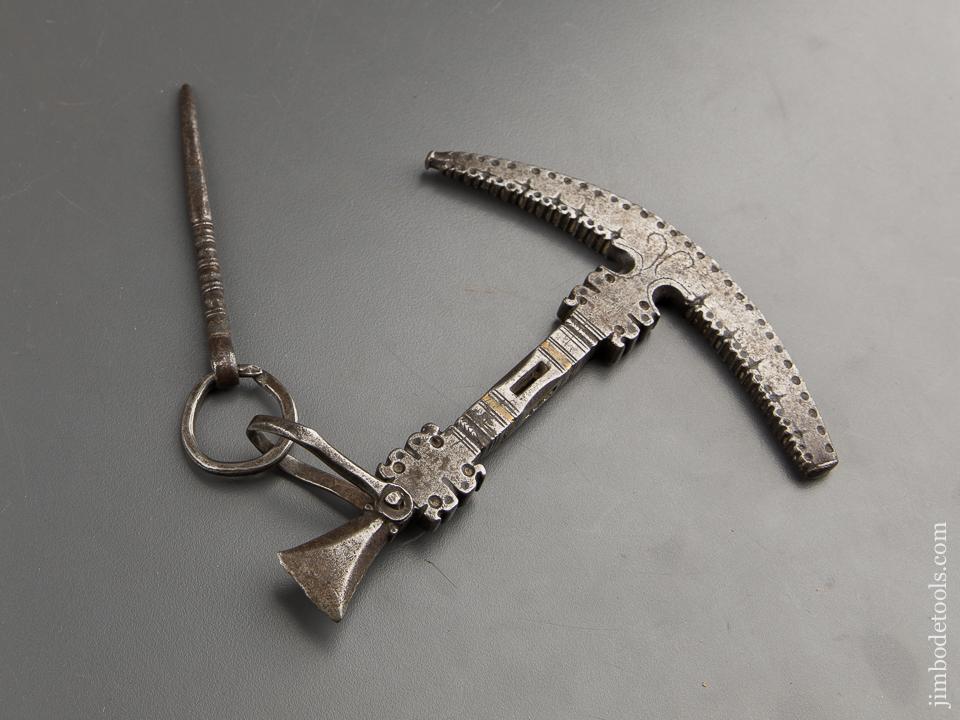 Remarkable 17th Century Flint Knapping Hammer with Touch Hole Pick - 89460U