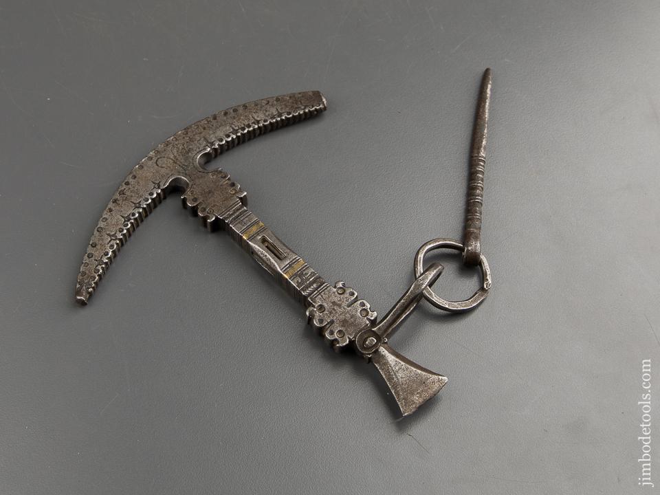 Remarkable 17th Century Flint Knapping Hammer with Touch Hole Pick - 89460U