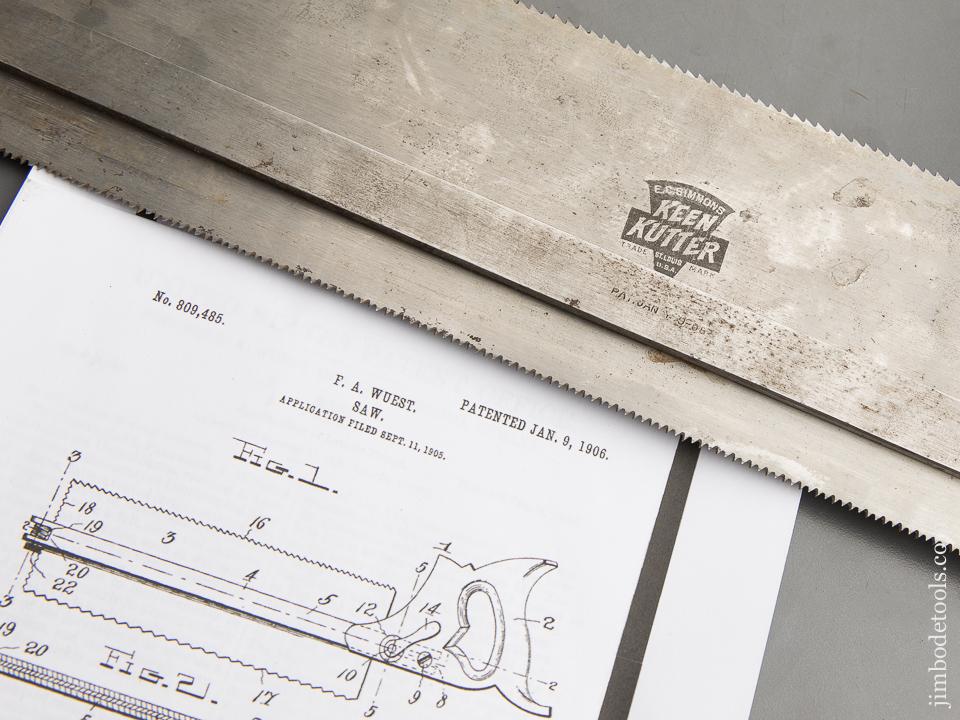 Rare! WUEST Patent January 9, 1906 KEEN KUTTER Dovetail Saw MINT & UNUSED! - 89634