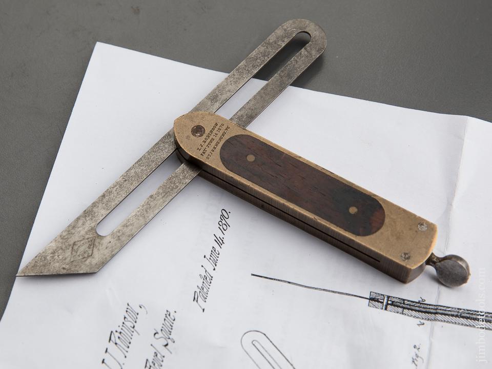 Crisp ROBINSON Patent June 14, 1870 ST. JOHNSBURY Rosewood & Brass Six inch Bevel - 89852U