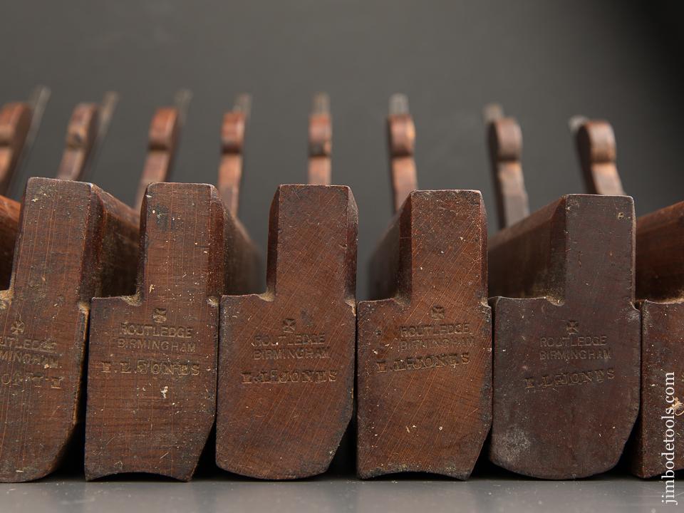 FINE and Complete Working Set of 18 Hollows & Rounds Moulding Planes by ROUTLEDGE BIRMINGHAM circa 1876-1908 Numbered 2-18 EVENS - 90044