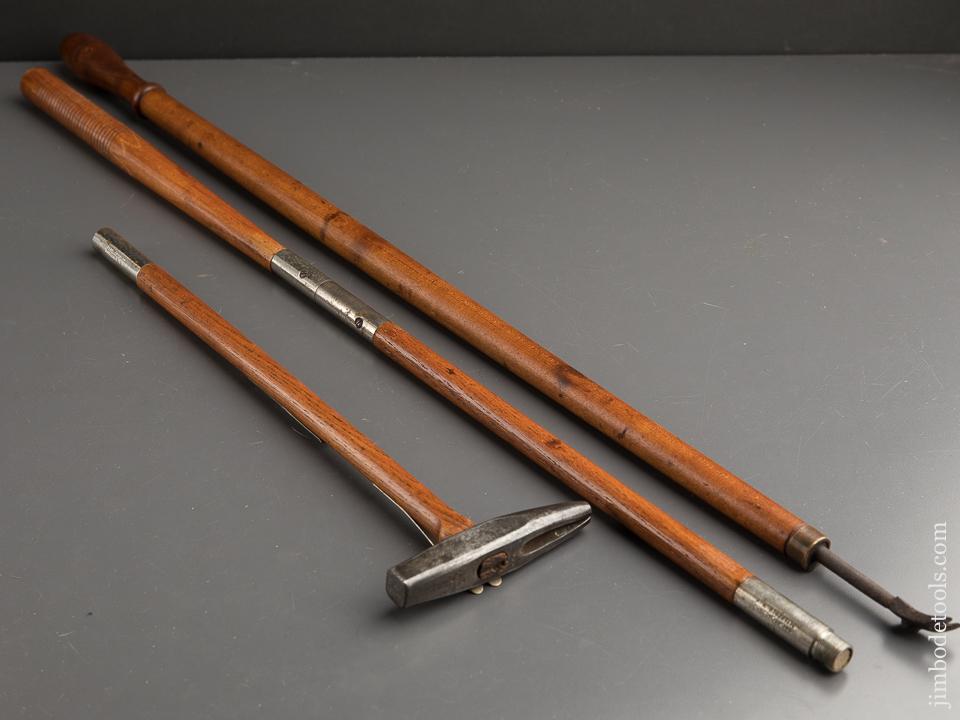 RARE Three Piece 45 inch! ROBERTSON Patent Bill Poster's Hammer with 32 inch Puller - 90148