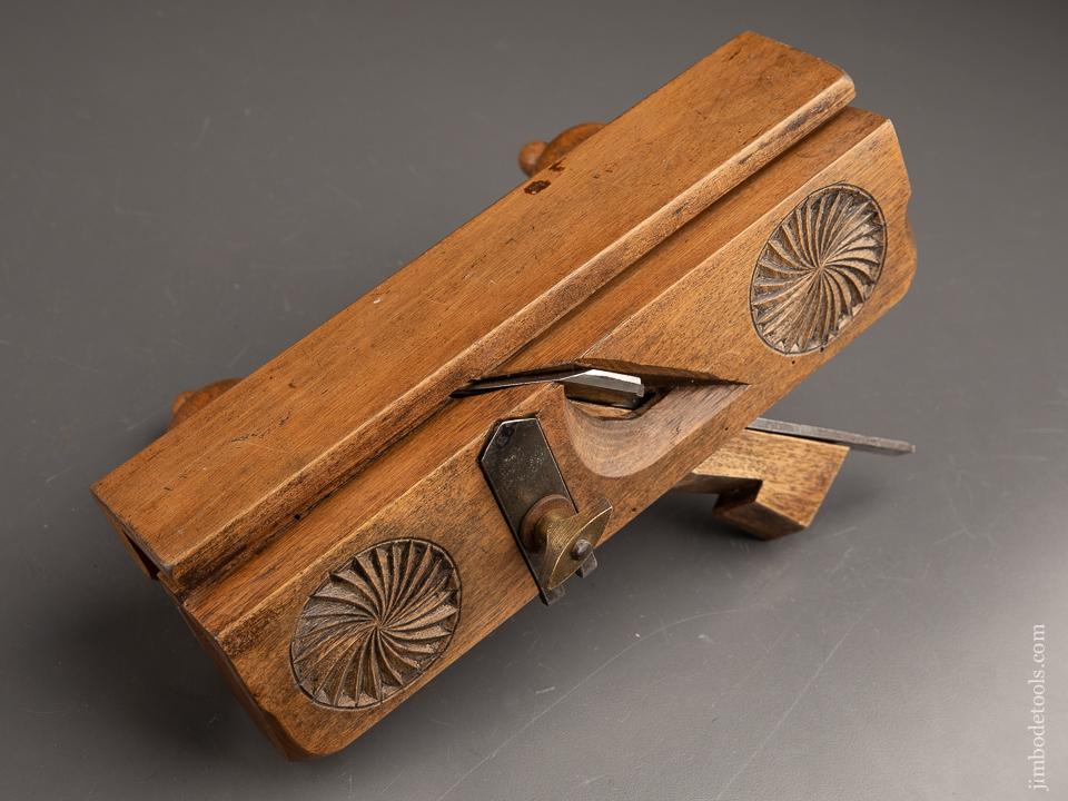 Fancy Carved and Dated 1894 European Sliding Dovetail Plane - 90153
