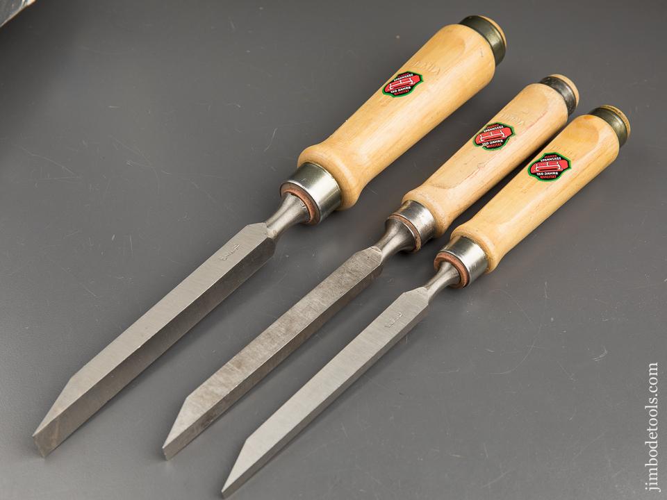 MINT Three ULMIA Mortise Chisels with Labels - 90158