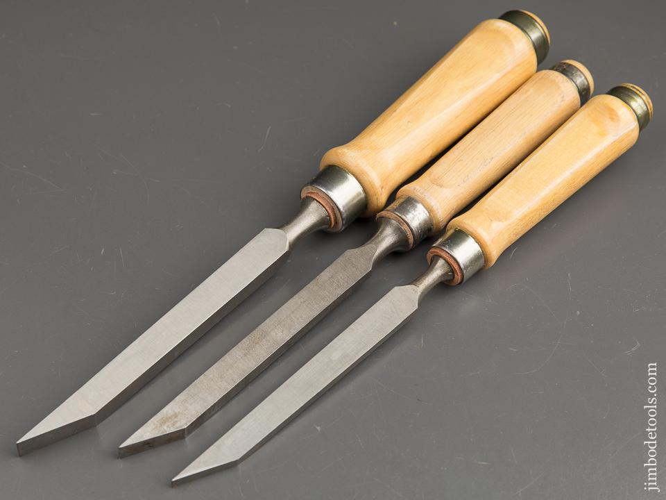 MINT Three ULMIA Mortise Chisels with Labels - 90158