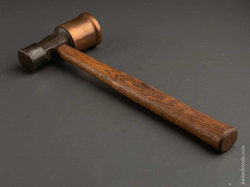 Unusual Two pound Patented Iron, Copper, and Wood Hammer - 90276