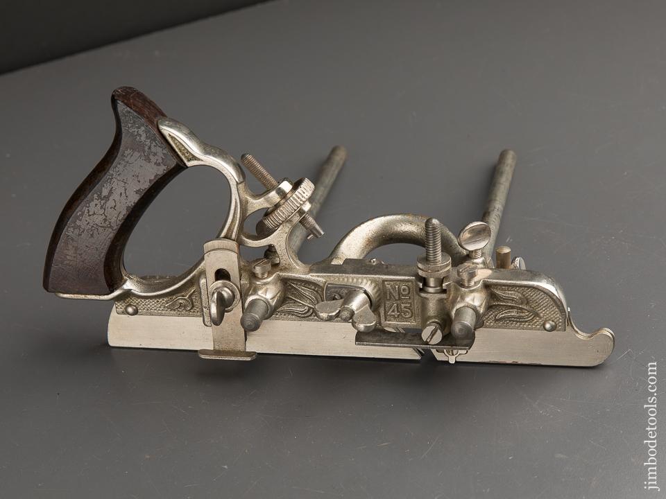 Extra Fine! STANLEY No. 45 Combination Plane 100% Complete & LIKE NEW in Original Box - 90417